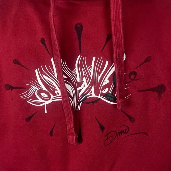 COTTON HERITAGE • Red/White Dime Graffiti Style Oakland Tree Graphic Hoodie, L - Picture 3 of 13